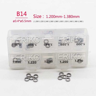 ERIKC B14 Diesel Fuel Injector Washers Diesel Engine Injector Shims 100 Piece Size 1.20mm-1.58mm For BOS