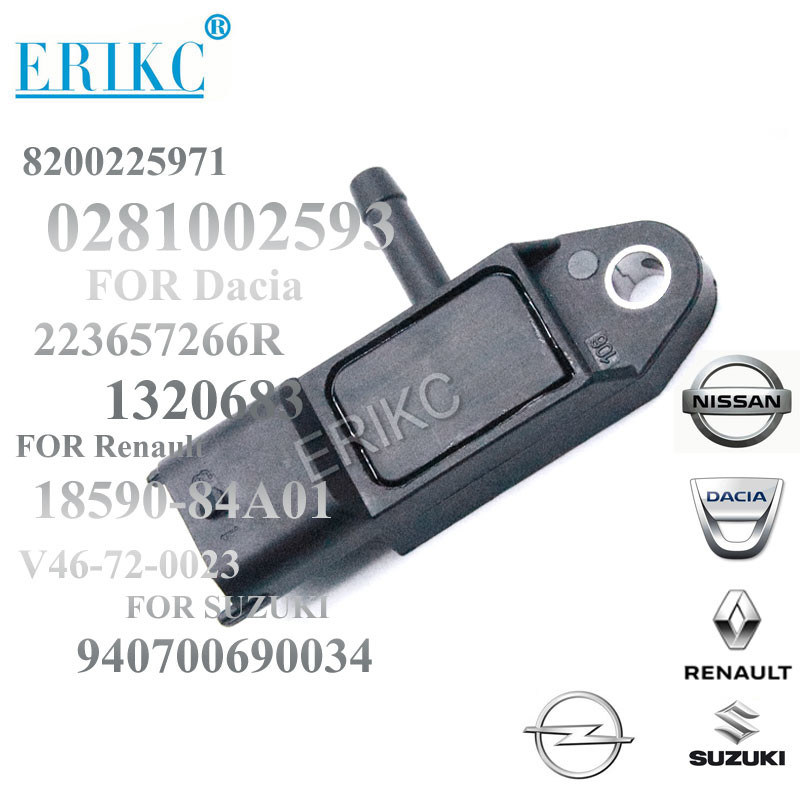 ERIKC car fit 0281002593  Intake Air Manifold Absolute Pressure MAP Sensor 8200225971 for SUZUKI NISSAN For Renau