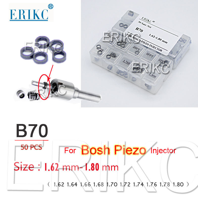 ERIKC Diesel Engine Injector Adjust Shims B70 Size 1.62-1.80 mm For BOS piezo