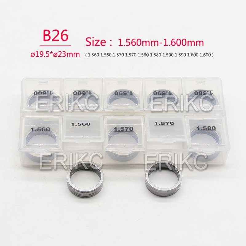 ERIKC Common Rail Lift Adjusting Shim B26 Injector Shims For BOS Total 50 Pieces Size 1.56mm-1.60mm