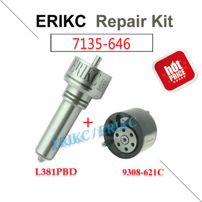 ERIKC 7135-646 kit de reparação do injetor delphi bocal L381PBD válvula 9308-621C peças de injecção diesel para EJBR05102D DACIA fornecedor